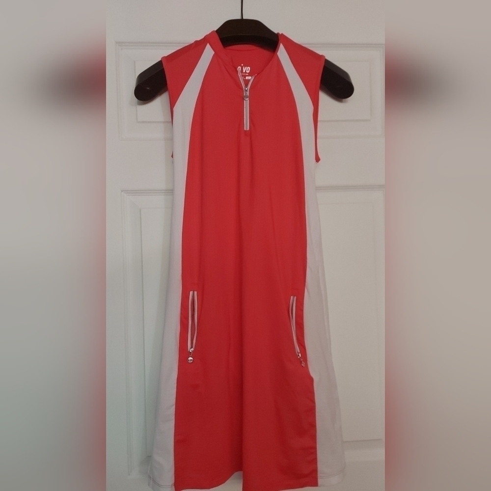 NVO Lily Sportswear Dress Zip-Up Golf Dress Sz Small Racerback Style Activewear